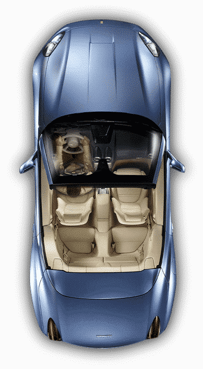 top view of convertible car