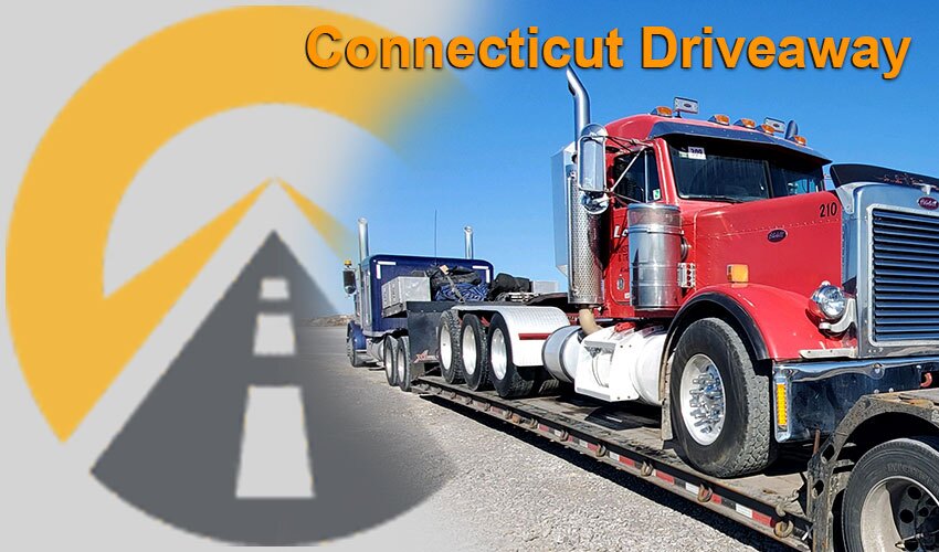 Connecticut Truck Driveaway, moving a orange semi truck from NY to Connecticut
