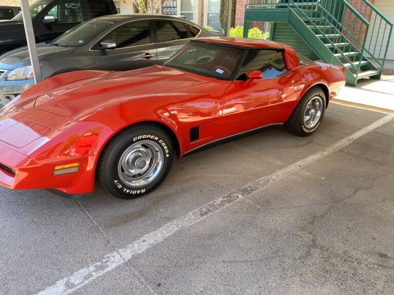 red chevy corvette