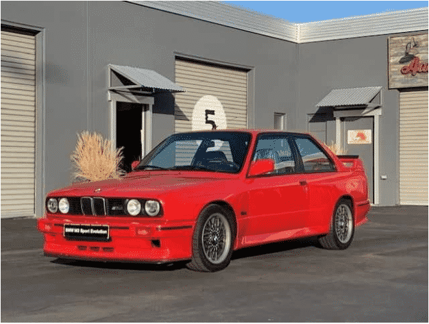 Red BMW car
