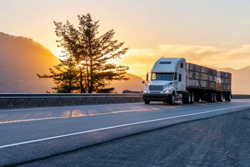 truck driving on the highway
