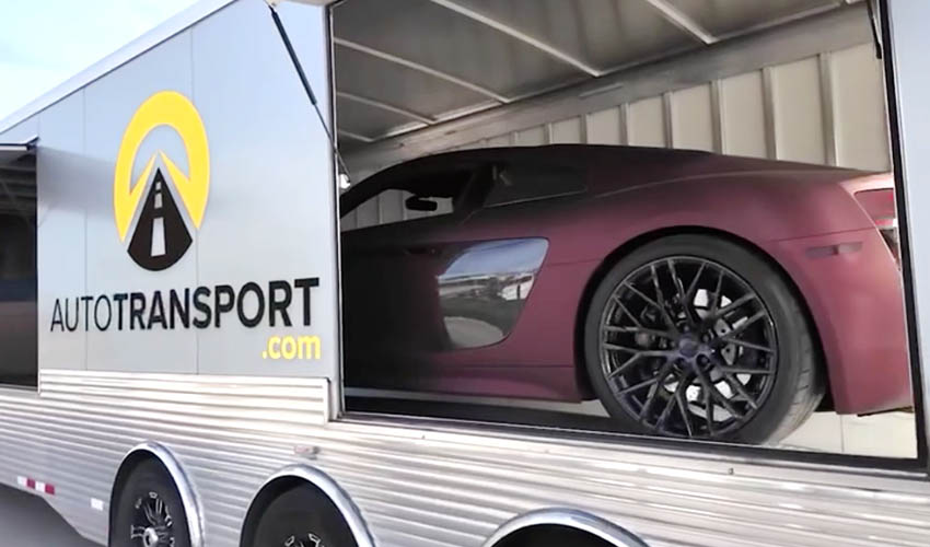 High-value vehicle prepared for enclosed transport