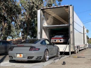 Loading a Porsche Cayenne