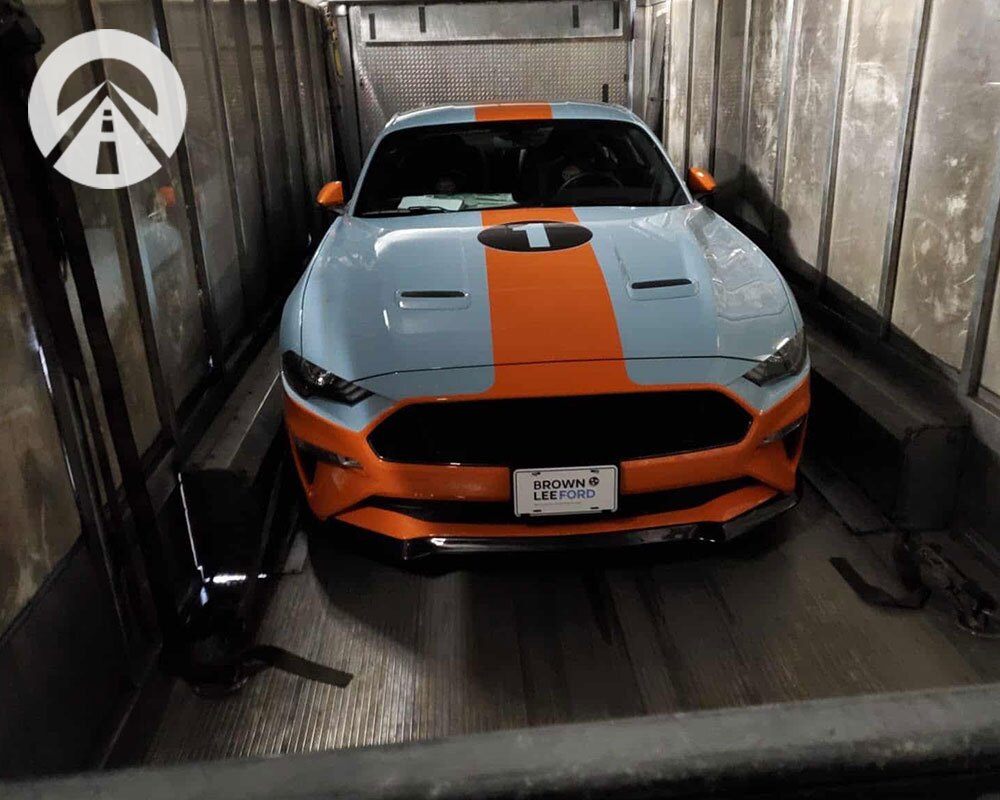 Shipping a sports car Silver and Orange 2024 Ford Mustang Shelby Cobra from New Jersey to Michigan