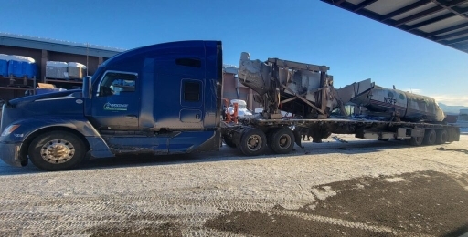 airplane being transported