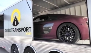High-value vehicle prepared for enclosed transport