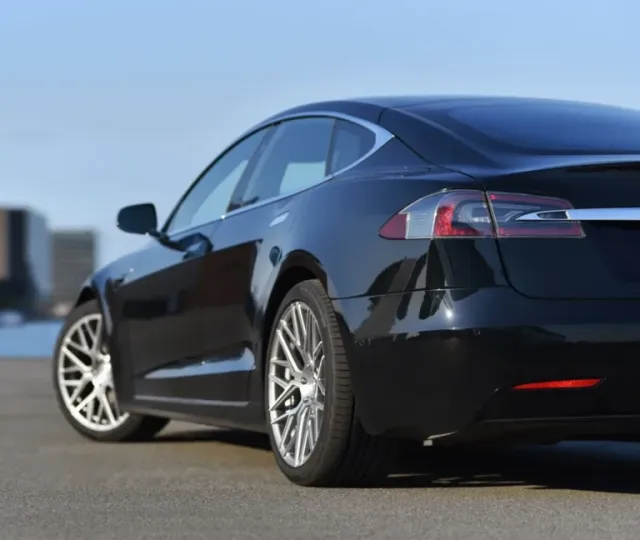 A parked tesla