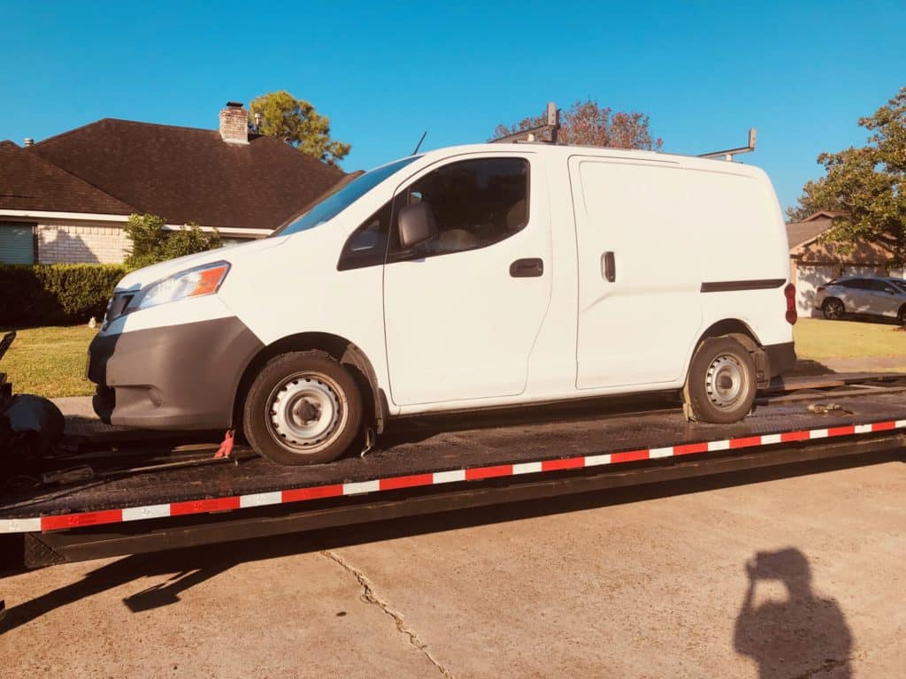 small white sprinter van for auto transport