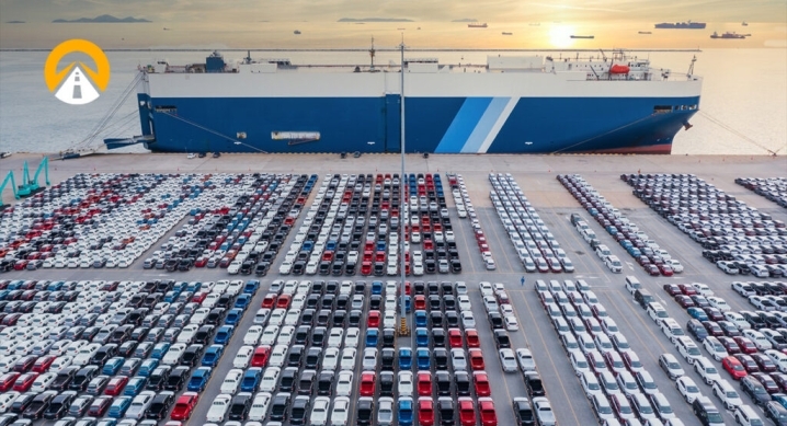 Transporting Cars on a Ship.