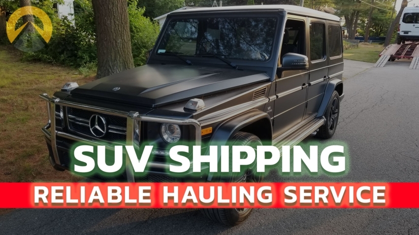 Reliable SUV Shipping Company, hauling a 2025 Mercedes Benz SUV black color