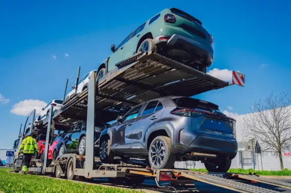 cars being towed