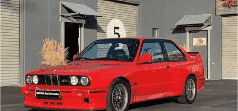 Red BMW car