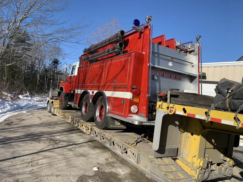 Shipping a vintage pumper truck.