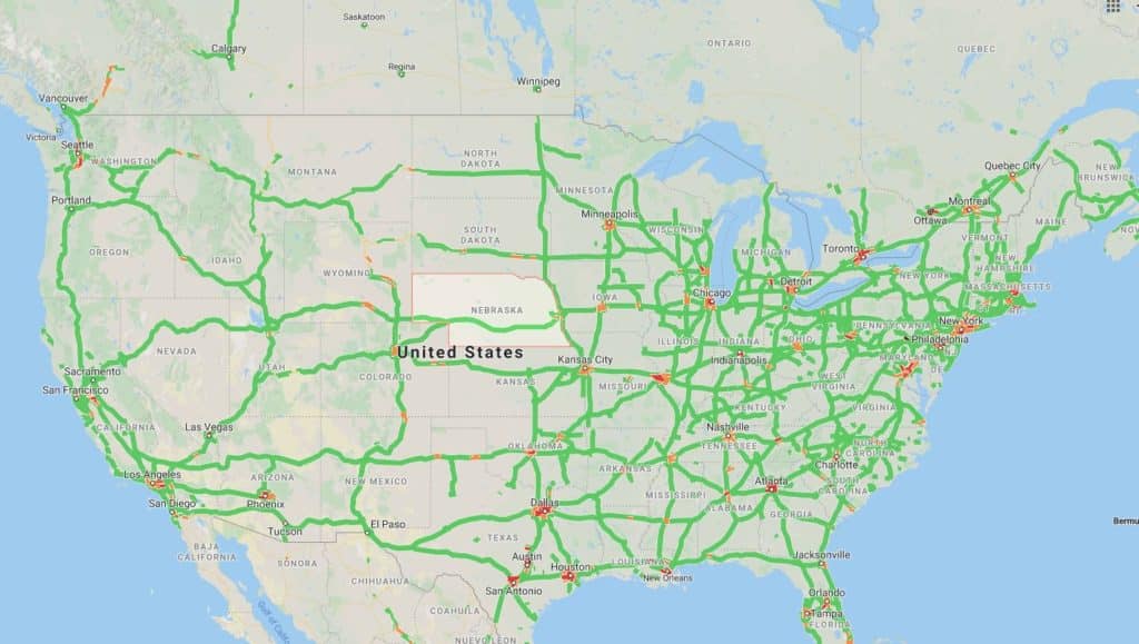 Nebraska traffic map