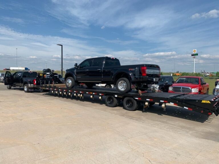 2020 Ford 450 Dually pick up truck on trailer