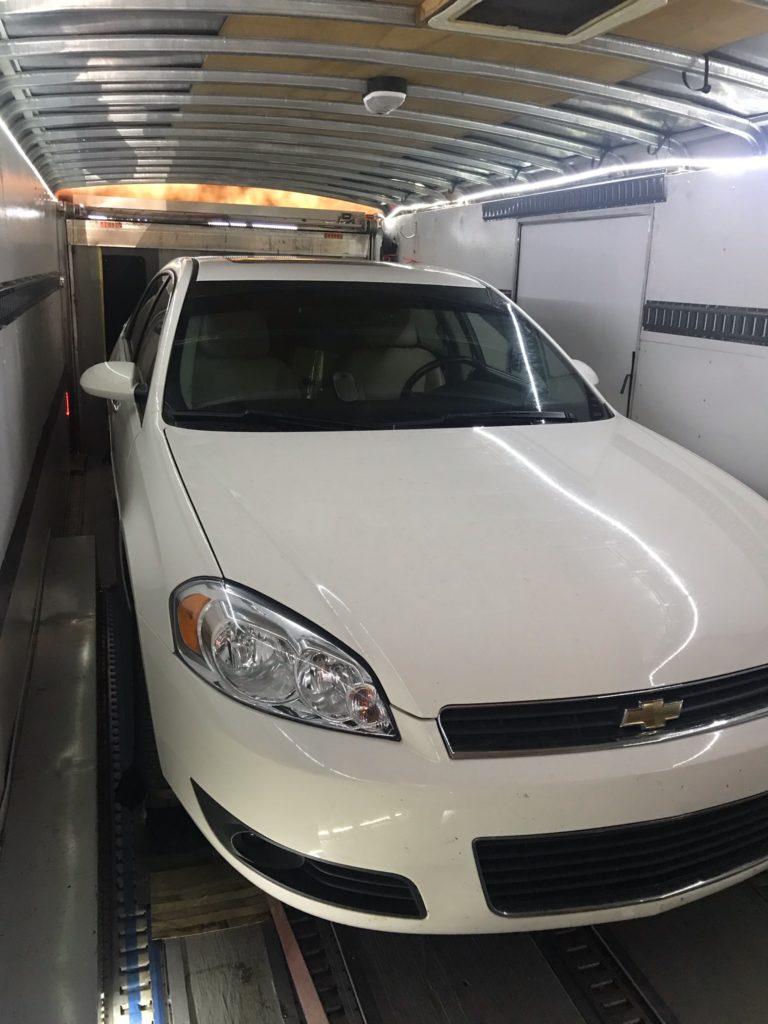 white chevy malibu auto transport for winter
