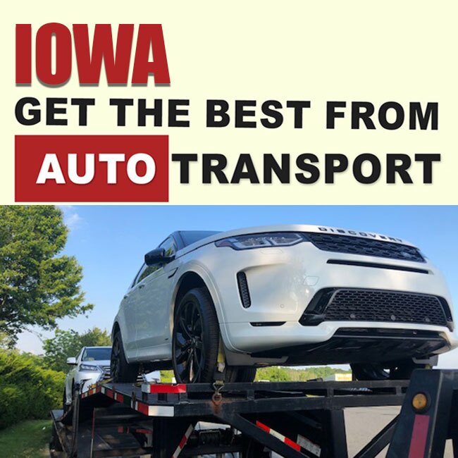 Auto transport company shipping a 2020 Land Rover to Iowa using a open trailer
