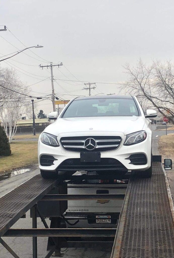 Connecticut Truck Driveaway, shipping a white Mercedes Benz in Connecticut