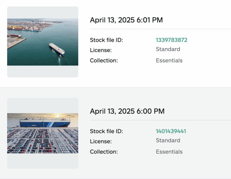 Cars being Transported on a Ship.