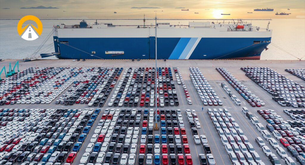 Transporting Cars on a Ship.