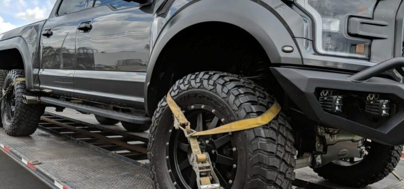 black ford raptor for auto transport