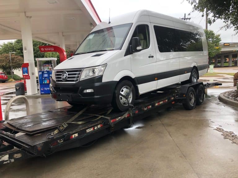 Sprinter van hauled professionally during the better season for shipping cars