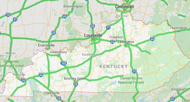kentucky traffic map for auto transport