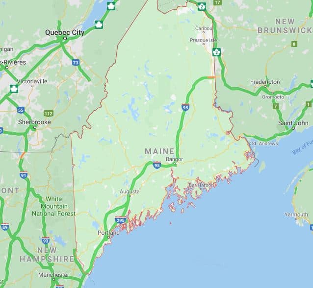 maine traffic map for auto transport