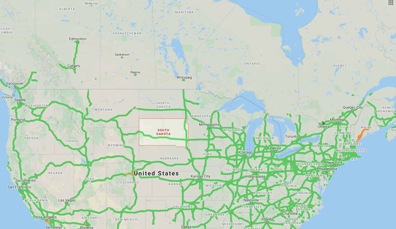 Google Road Map Of South Dakota