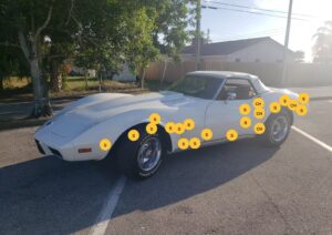 classic white corvette