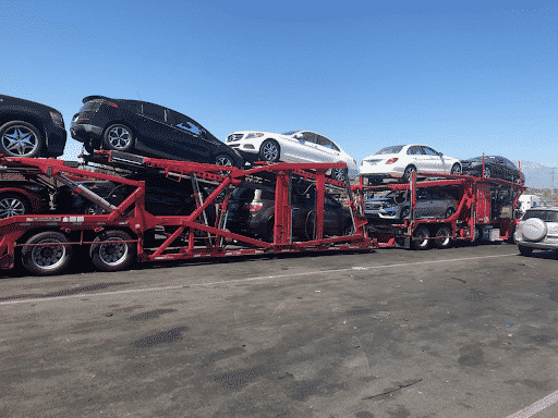 multiple vehicle open trailer transport