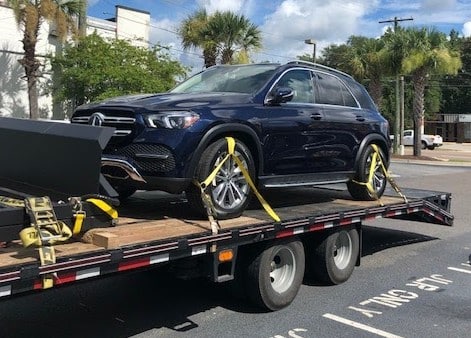 mercedes benz gle 350 on flatbed trailer