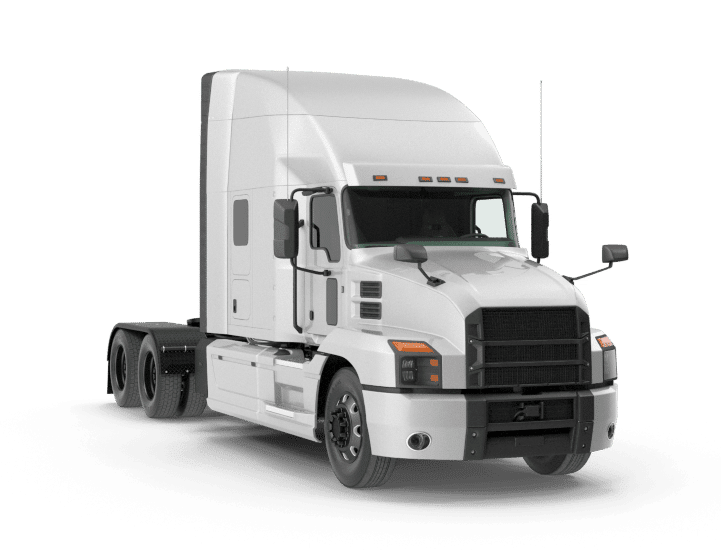 white semi-truck logo