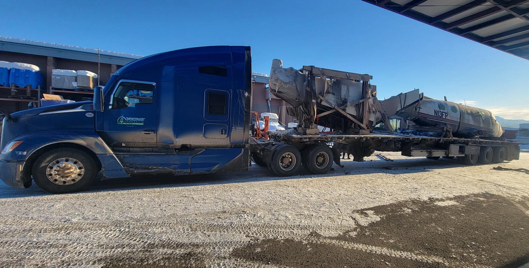 airplane being transported