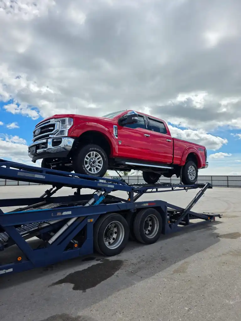 Auto Transport on an open car carrier trailer